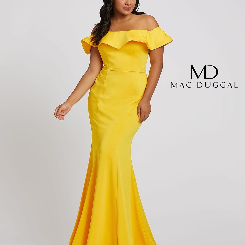 Mac Duggal Strapless Yellow gown dress